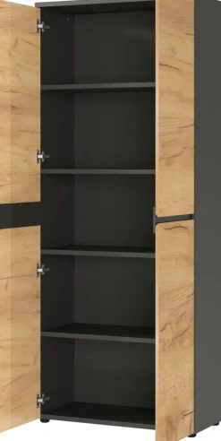 Aktenregal LISSABON 80 x 196 cm Graphit/ Navarra Eiche