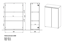 Aktenschrank LORENZ 81x120x40 cm graphit