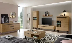 Anbauwand N1 TORGE 4-teilig 343 x 197 cm Eiche Artisan Dekor