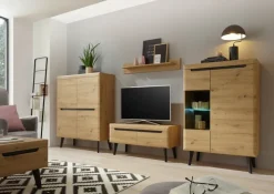 Anbauwand N3 TORGE 4-teilig 344 x 170 cm Eiche Artisan Dekor