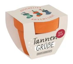 Anzuchttopf Blaufichte TANNENGRÜSSE "Kuschelige Adventszeit"