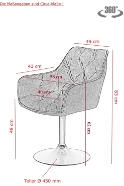 Armlehnstuhl BRITE grau/schwarz