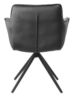 Armlehnstuhl CLEO Samtvelour grau/schwarz