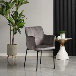 Armlehnstuhl FLORENCE I 2er Set grau