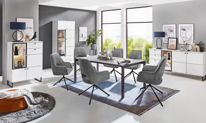 Armlehnstuhl JOICE 2er Set anthrazit