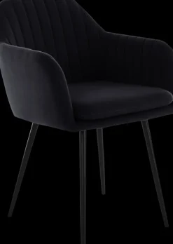 Armlehnstuhl MILA I 2er Set Samtvelour schwarz