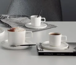 ASA Espressotasse OCO mit Untertasse 6er Set Weiß Keramik