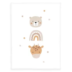baby best Baby-Flauschdecke LITTLE FRIENDS 75 x 100 cm weiß/beige