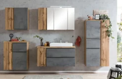 Bad-Hängeschrank GENT hellgrau/braun 65cm