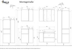 Bad-Hängeschrank GENT weiß/braun 64cm