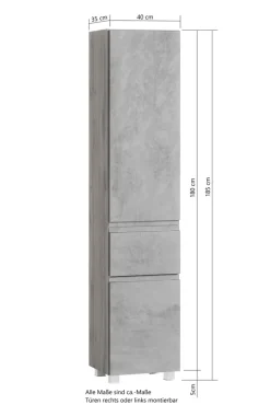 Bad-Hochschrank GENT grau