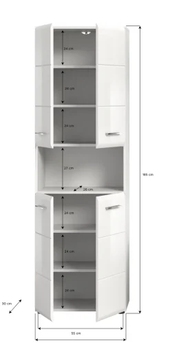 Bad-Hochschrank LOGAN weiß