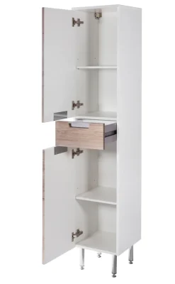 Bad-Hochschrank MARS braun/weiß 2-türig