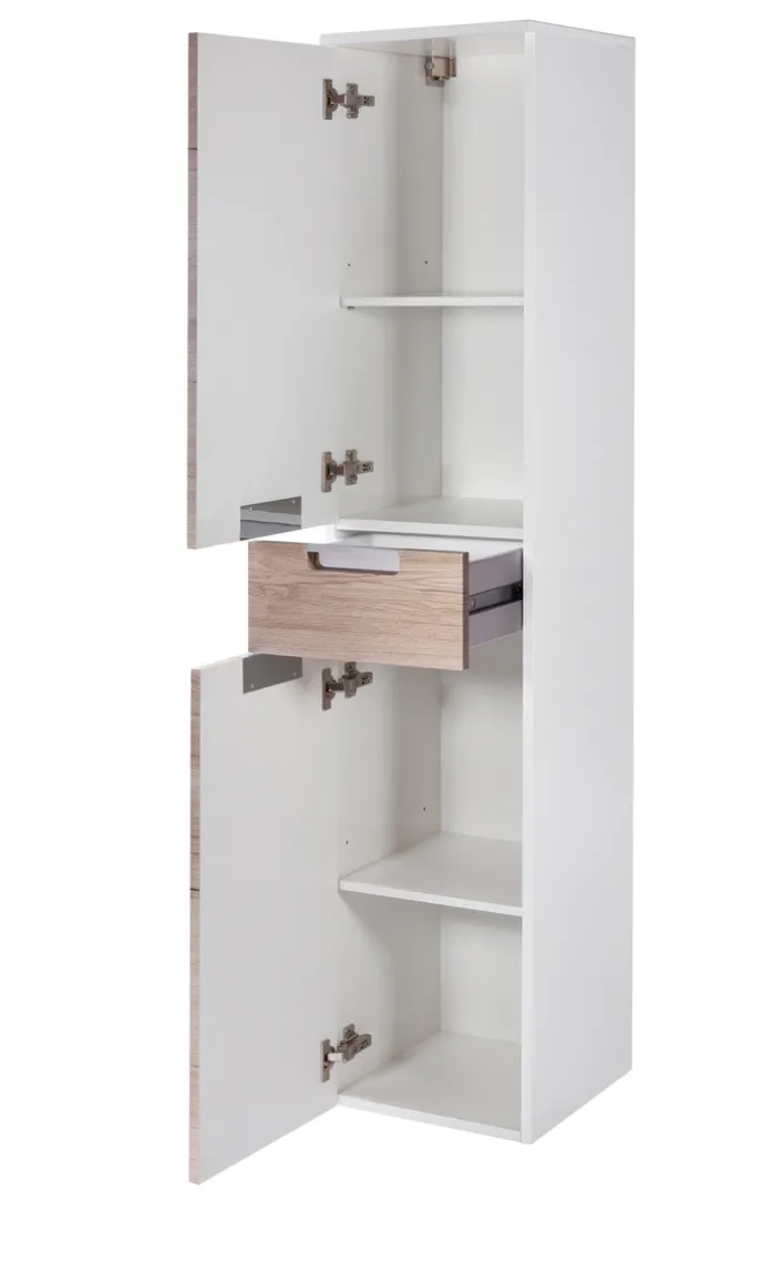 Bad-Hochschrank MARS braun/weiß 2-türig