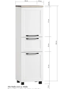 Bad-Midischrank LÜTTICH weiß