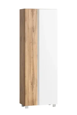 Bad-Seitenschrank GENT weiß/braun 65cm 2-türig