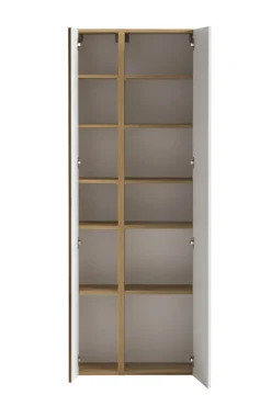 Bad-Seitenschrank GENT weiß/braun 65cm 2-türig