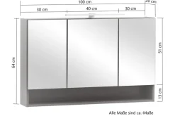Bad-Spiegelschrank ANTWERPEN braun 100cm