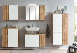 Bad-Spiegelschrank GENT weiß/braun 85cm