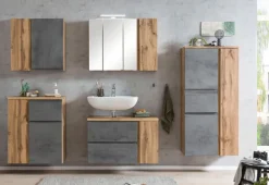 Bad-Spiegelschrank GENT weiß/braun 85cm