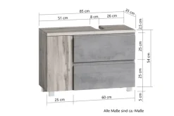 Bad-Waschbeckenunterschrank GENT weiß/braun
