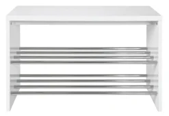 Bank 81 x 55 x 30 cm Holznachbildung weiß