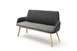 Bank BRENTWOOD 157 x 90 cm Wildeiche massiv geölt/Bezug anthrazit