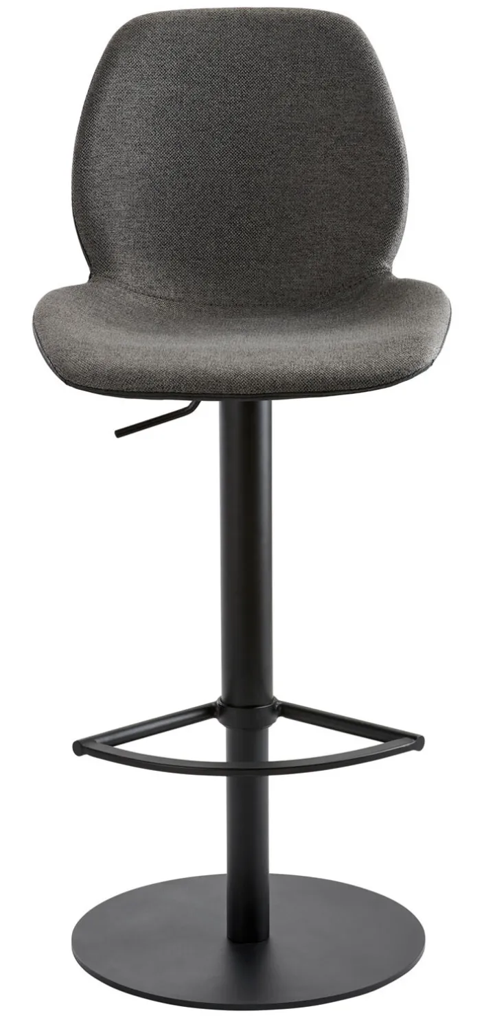 Barhocker MYMARCO Drehgestell schwarz Stoffbezug anthrazitschwarz