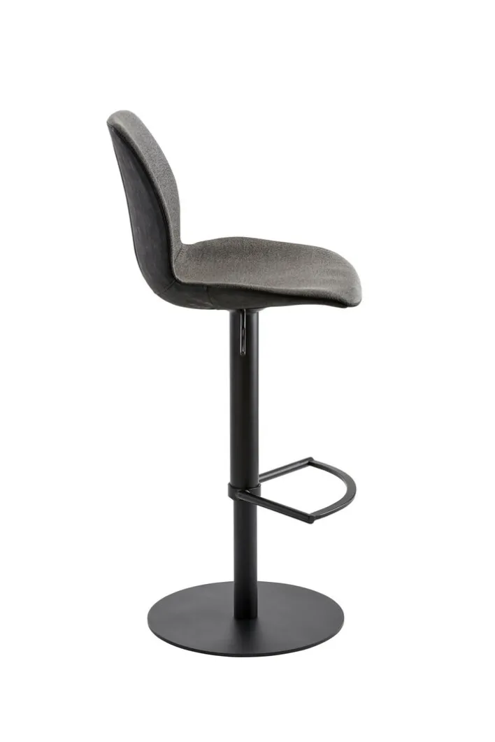 Barhocker MYMARCO Drehgestell schwarz Stoffbezug anthrazitschwarz
