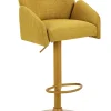 Barhocker POLLY, Metall/Textil, 52 x 53 x 96-117 cm Gelb