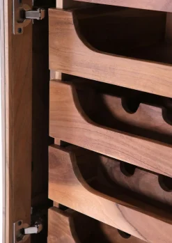 Barschrank PURO 67 x 150 x 42 cm Akazie Massivholz/anthrazit