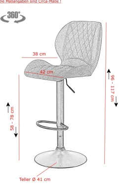 Barstuhl LAILA 2er Set anthazit