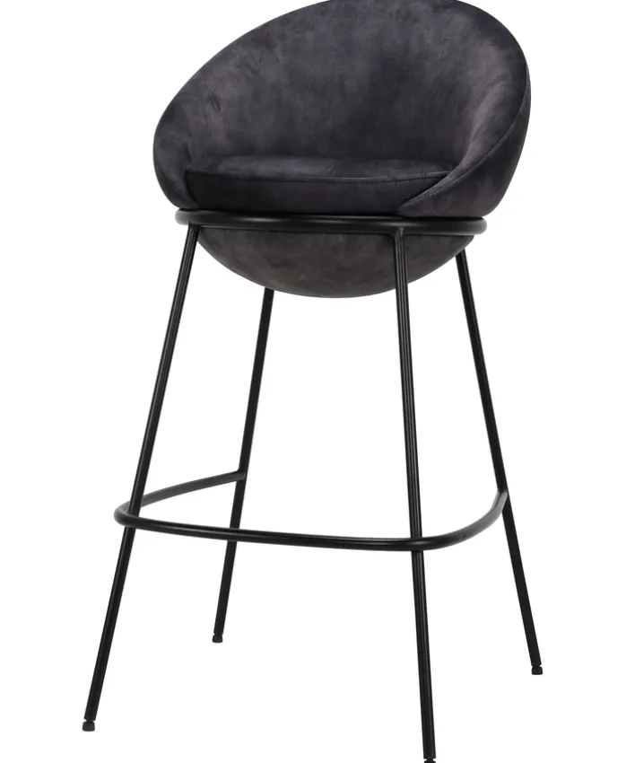 Barstuhl ROUND 52 x 100 cm anthrazit/schwarz