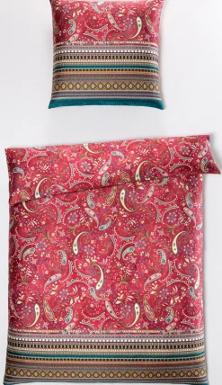 bassetti Mako-Satin-Bettwäsche BURANO V.R2 135 x 200 cm rot