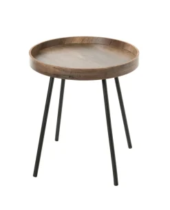 Beistelltisch Ø 40 cm dunkelbraun/schwarz
