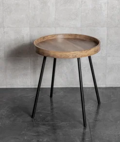 Beistelltisch Ø 40 cm dunkelbraun/schwarz