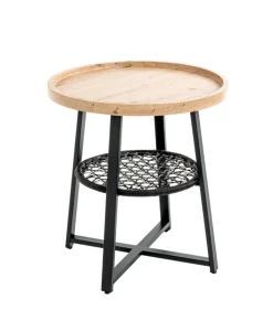 Beistelltisch ø 50 cm Eiche-Dekor braun/schwarz