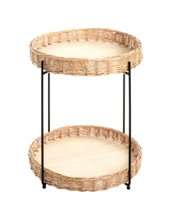 Beistelltisch ø 42 cm natur/schwarz