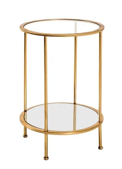 Beistelltisch 38 x 55 cm goldfarbig rund
