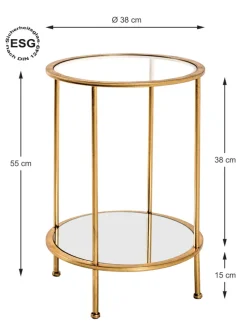 Beistelltisch 38 x 55 cm goldfarbig rund