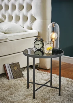 Beistelltisch 40 x 40 cm anthrazit/schwarz