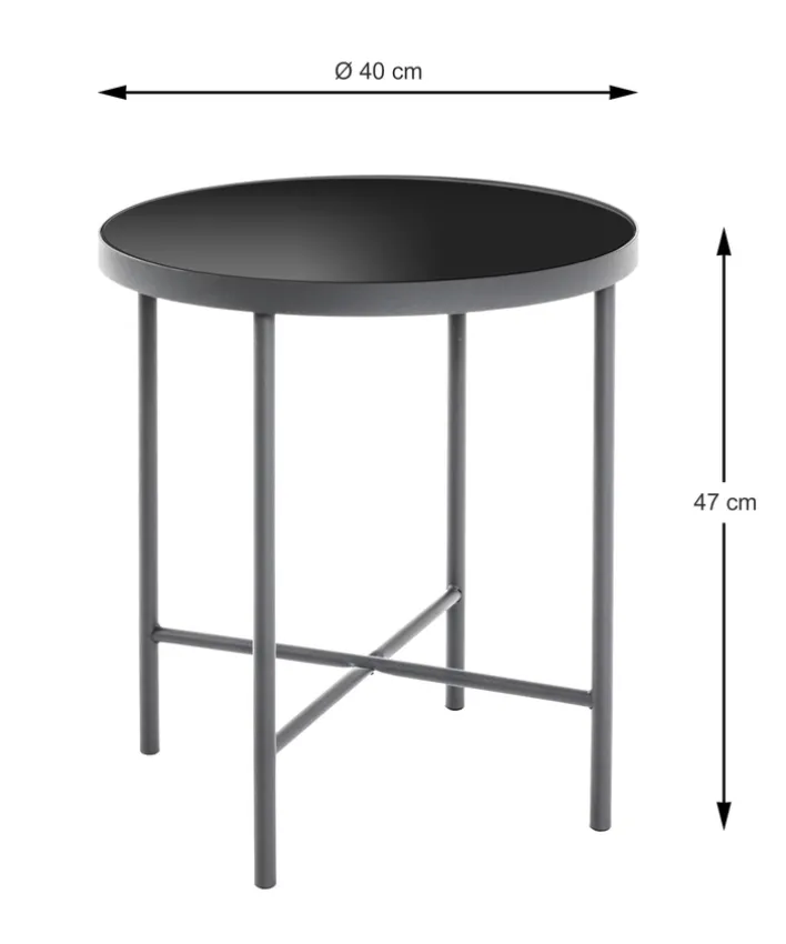 Beistelltisch 40 x 40 cm anthrazit/schwarz
