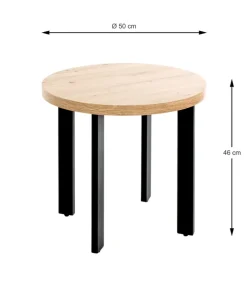 Beistelltisch 50 x 46 cm braun/schwarz