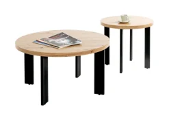 Beistelltisch 50 x 46 cm braun/schwarz