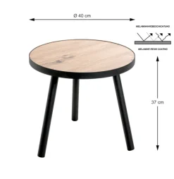 Beistelltisch 40 x 40 cm braun/schwarz