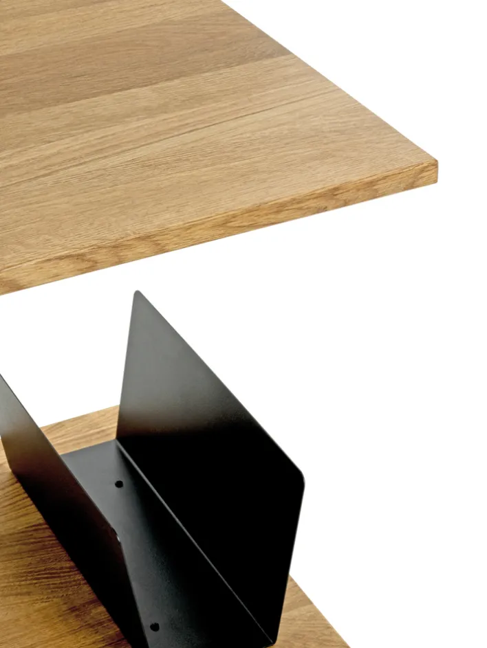 Beistelltisch 45 x 45 cm Eiche massiv braun/schwarz