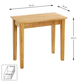 Beistelltisch 56 x 52 cm Eiche massiv braun