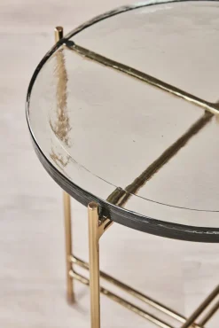 Beistelltisch 38 x 50 cm rund Casted Glass Clear