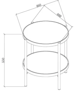 Beistelltisch 46 x 55 cm schwarz