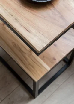 Beistelltisch 30 x 45 cm schwarz/ Akazie